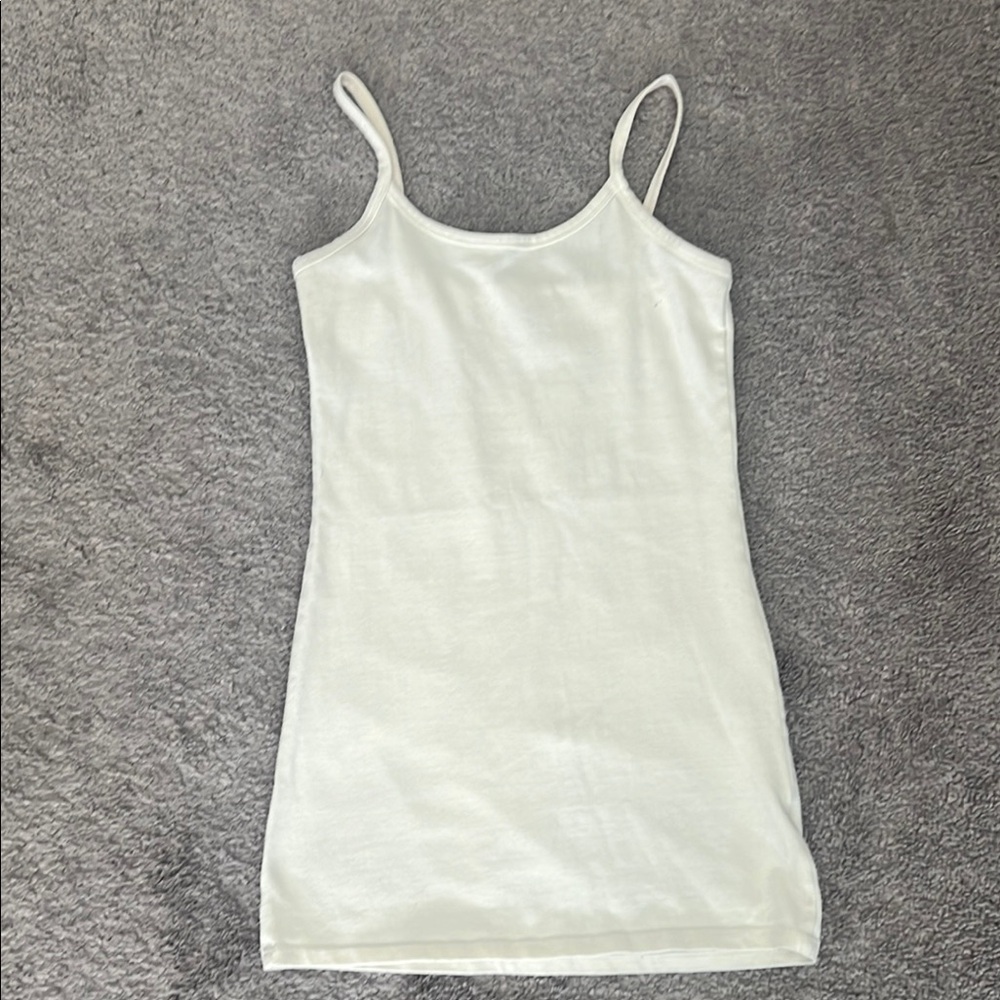 White/cream Spaghetti Strap Fitted Camisole size small extra long